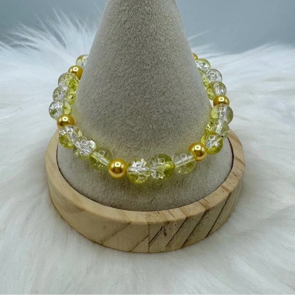 Gradient Glass Beaded Bracelet Style A Yellow
